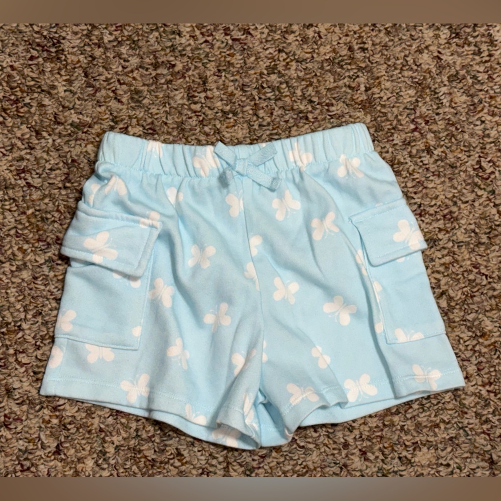 Girls size 6 Light Blue Shorts, butterflies, summer